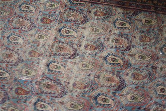 A Persian green ground boteh rug 190 x 135cm